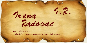 Irena Radovac vizit kartica